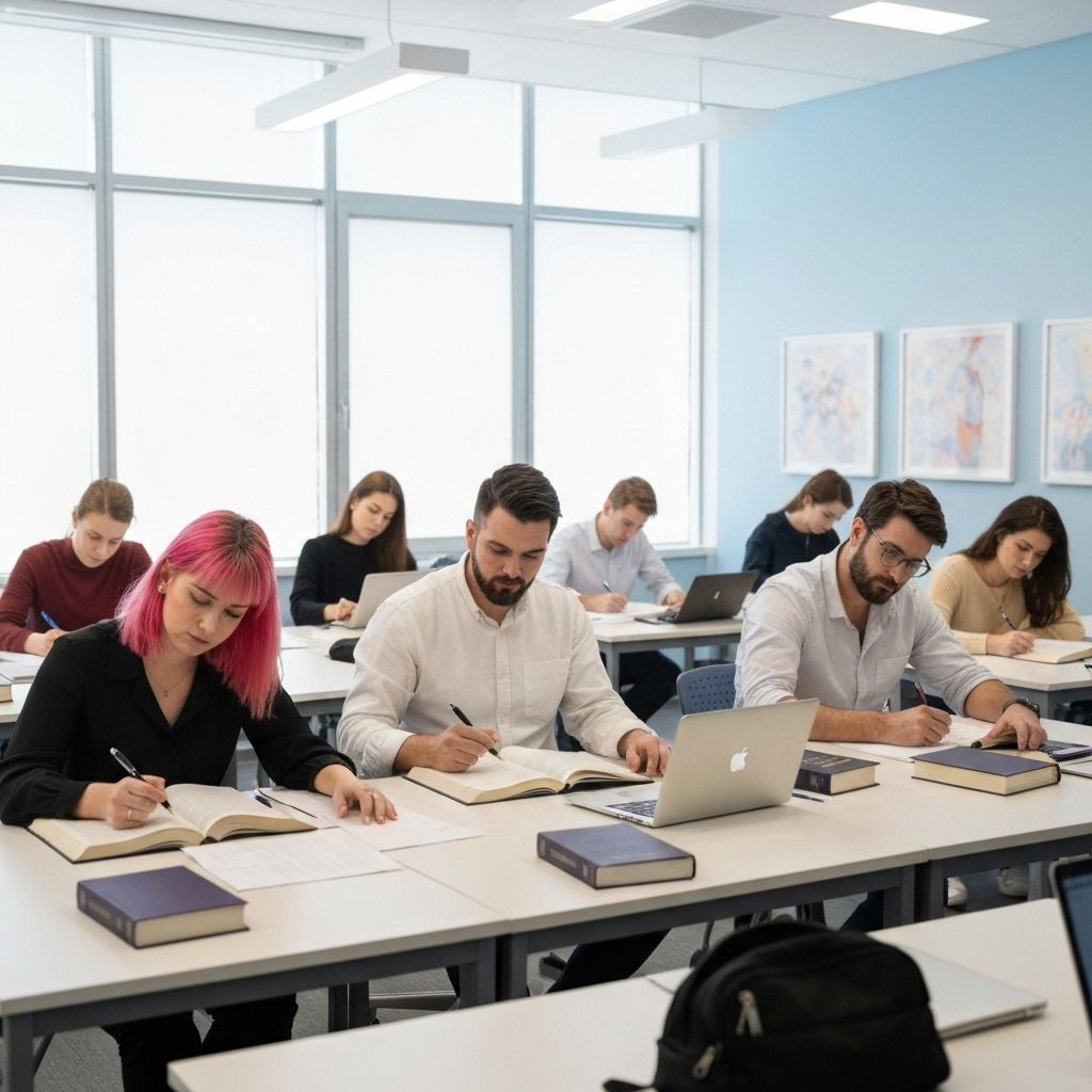 Estudantes preparando-se para concursos